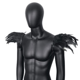 Halloween Feather Shoulder Cape Gothic Role - Play Accessory for Cosplay - Coscosmos